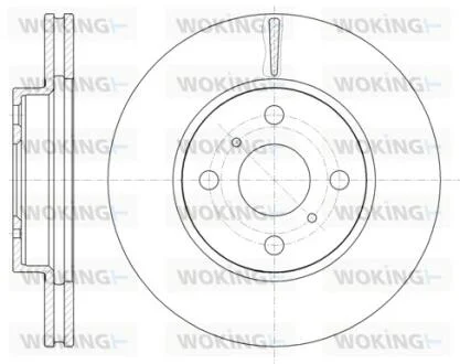 Гальмівний диск пер. Vios/Prius/Aqua/Yaris/iQ/Vitz 05- WOKING D61005.10