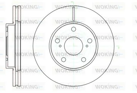 Гальмівний диск перед. Auris/Corolla (07-14) WOKING D61043.10