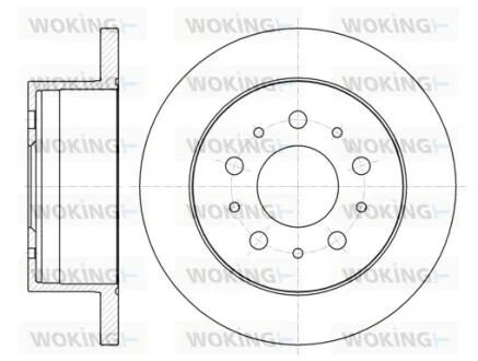Диск гальмівний задній (кратно 2) (пр-во Remsa) PSA Boxer Jumper Ducato 06> 11> WOKING D61055.00
