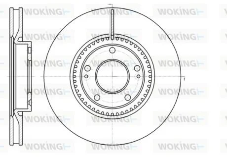 Диск тормозной передний (кратно 2) (пр-во Remsa) Hyundai Sonata NF, Tucson I Sportage / i30 08> 12> WOKING D61217.10