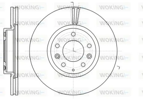Диск тормозной передний (кратно 2) (пр-во Remsa) Mazda 6 II WOKING D61235.10