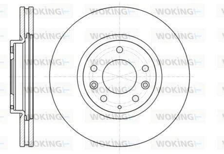 Диск тормозной передний (кратно 2) (пр-во Remsa) Mazda CX-7 I CX-9 I WOKING D61236.10