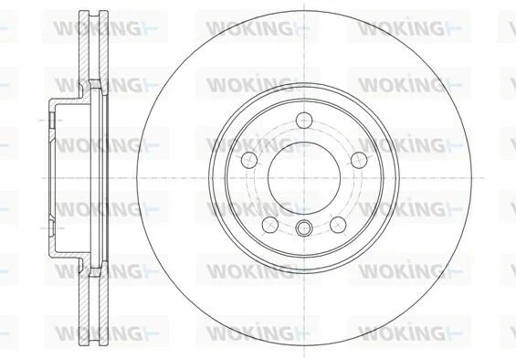 Тормозной диск перед. BMW X5 (E70/F15/F85) / X6 (E71-72/F16/F86) 07- (348x30) WOKING D61335.10 (фото 1)
