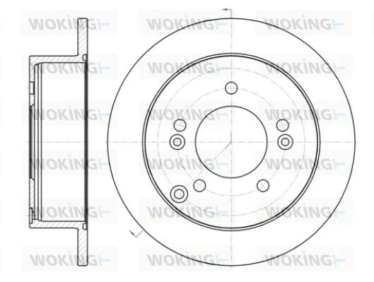Диск тормозной задний (кратно 2) (пр-во Remsa) Hyundai Sonata NF Magentis / Tucs WOKING D6139900 (фото 1)