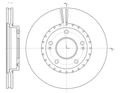 Тормозной диск перед. Ceed/Elantra/Proceed (11-21) WOKING D61434.10 (фото 1)