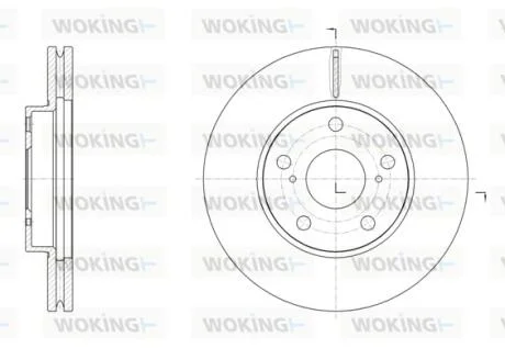 Диск тормозной передний (кратно 2) (пр-во Remsa) Toyota Corolla Auris 12>18 WOKING D61539.10
