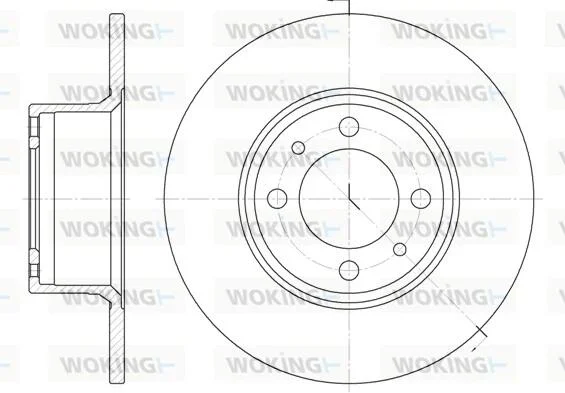 Тормозной диск Lada 2101-2107 (252х10) WOKING D6156.00 (фото 1)