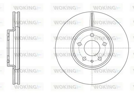 Диск тормозной передний (кратно 2) (пр-во Remsa) Ford Mondeo V 1.0 1.5 2.0EcoBoo WOKING D6160510