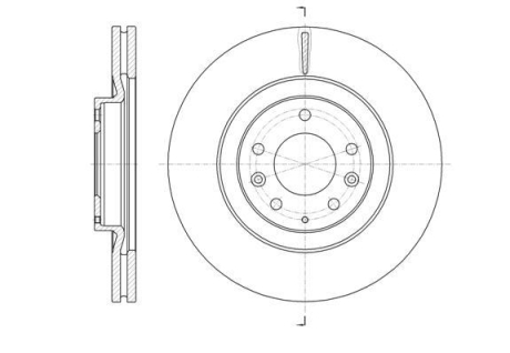 Диск тормозной передний (кратно 2) (Remsa) Mazda CX-7 I CX-9 I WOKING D61638.10 (фото 1)