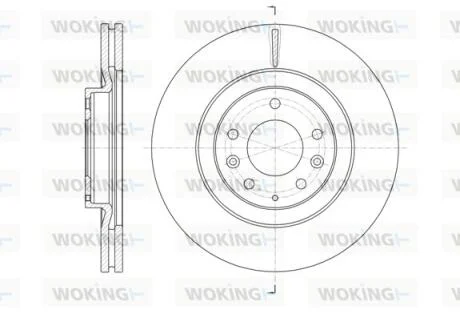 Диск тормозной передний (кратно 2) (пр-во Remsa) Mazda CX-7 I CX-9 I WOKING D61638.10