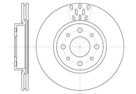 Тормозной диск перед. Doblo 01-05 (257x20) WOKING D6189.10 (фото 1)