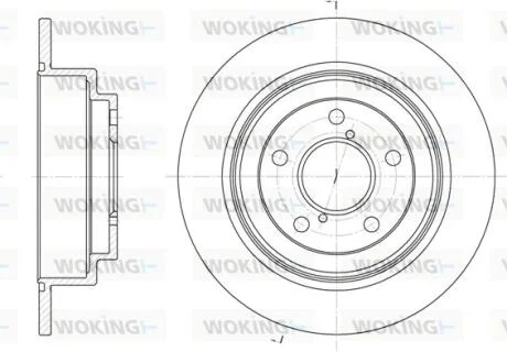 Диск гальмівний задній (кратно 2) (пр-во Remsa) Subaru Forester 02>08 Impreza 00>08 WOKING D6398.00