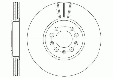 Диск тормозной передний (кратно 2) (Remsa) VAG Fabia I II Octavia I Rapid Roomster WOKING D6544.10 (фото 1)