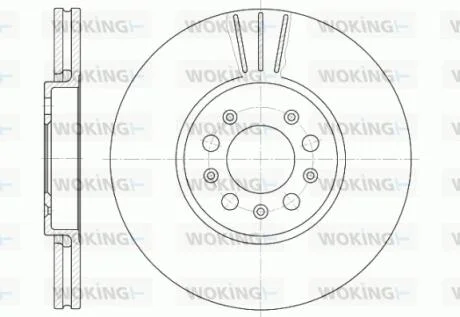 Диск тормозной передний (кратно 2) (пр-во Remsa) VAG Fabia I II Octavia I Rapid Roomster WOKING D6544.10