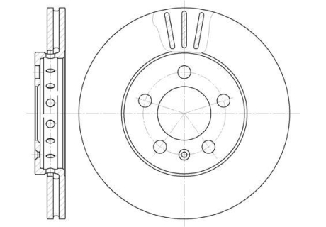 Диск тормозной передний (кратно 2) (Remsa) VAG Fabia I II III / Octavia I / Rapid Roomster Yeti WOKING D6545.10 (фото 1)