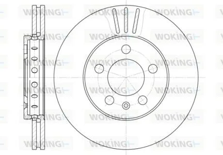 Диск гальмівний передній (кратно 2) (пр-во Remsa) VAG Fabia I II III / Octavia I / Rapid Roomster Yeti WOKING D6545.10