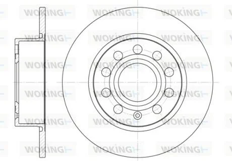 Гальмівний диск задн. A3/Altea/Beetle/Bora/Caddy (04-21) WOKING D6649.00