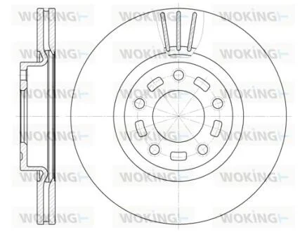 Диск тормозной передний (кратно 2) (пр-во Remsa) Mazda 3 I II 2,0i / Mazda 5 I II WOKING D6672.10