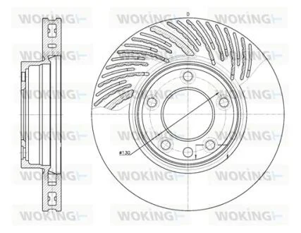 Диск тормозной передний левый (пр-во Remsa) Porsche Cayenne I / VW Touareg I II WOKING D6773.10