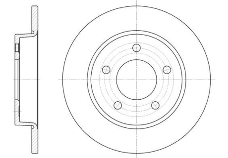 Диск тормозной задний (кратно 2) (Remsa) Mazda 3 I II 1,3-2,0i WOKING D6906.00 (фото 1)