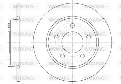 Гальмівний диск задн. Mazda 3/3/Axela (06-21) WOKING D6906.00