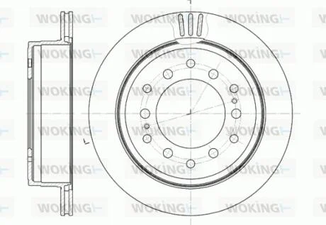 Диск тормозной задний (кратно 2) (пр-во Remsa) Toyota LC120 LC150 Prado WOKING D6956.10