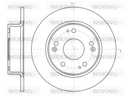 Гальмівний диск зад. Honda Accord 04-08 (260x10) WOKING D6984.00