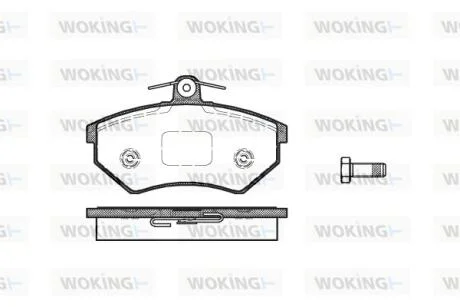 Гальмівні колодки пер. Audi 100/80/A4/Caddy/Cordoba (85-04) WOKING P0343.40