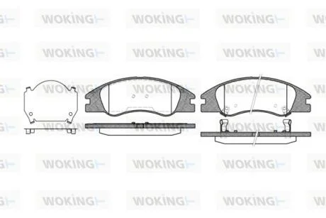 Гальмівні колодки пер. Hyundai Accent/Kia Rio 05- (mando) WOKING P10343.02