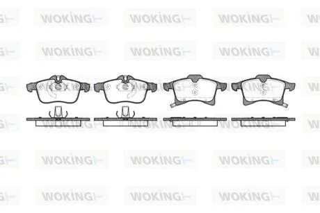 Колодки тормозные диск. перед. (пр-во Remsa) Opel Astra H / Zafira A B / Corsa C D E / Combo / Meriva A B WOKING P11363.02