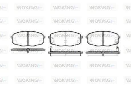 Тормозные колодки пер. KIA CARENS /CERATO 1.6-2.0 00- WOKING P11383.02