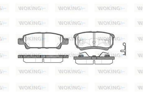 Гальмівні колодки зад. MITSUBISHI LANCER/JEEP PATRIOT 1.3-2.4 02- WOKING P11513.02 (фото 1)