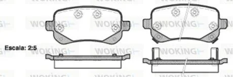 Колодки гальмівний диск. задн. (пр-во Remsa) Dodge Journey 08> 13> WOKING P11953.02