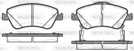 Гальмівні колодки пер. Toyota Auris 07-12 (bosch) (136,7x57,9x19,2) WOKING P12103.02