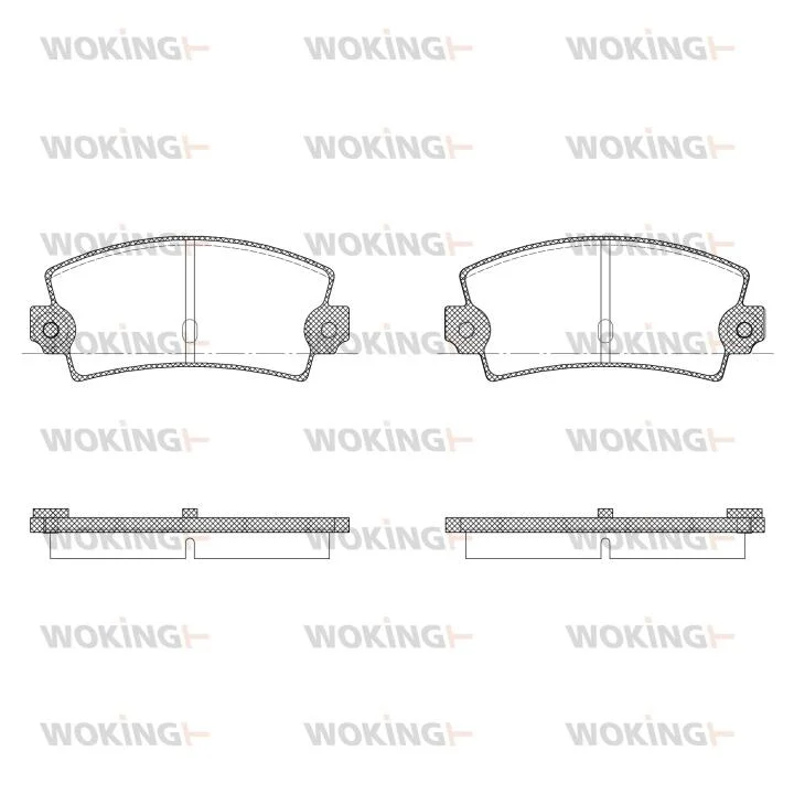 Тормозные колодки зад. С300/FOCUS II/MAZDA 3/5/ESPACE I/C70/C30 1.6-2.7 03-12 WOKING P1213.36 (фото 1)