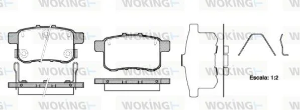 Гальмівні колодки зад. Honda Accord VIII 08- (nissin) WOKING P12323.12 (фото 1)