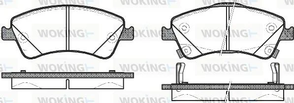 Гальмівні колодки пер. Toyota Auris 07-12 (bosch) (150,8x62,5x19,5) WOKING P12413.02 (фото 1)