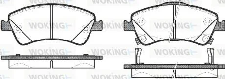 Гальмівні колодки пер. Toyota Auris 07-12 (bosch) (150,8x62,5x19,5) WOKING P12413.02