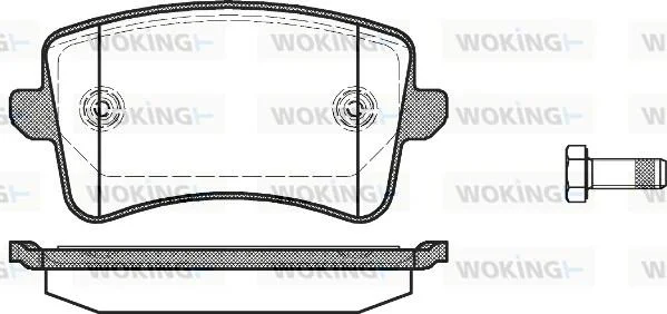 Колодки тормозные диск. задн. (пр-во Remsa) Audi A4 1.8 07-15,Audi A4 2.0 07-15,Audi A4 2.7 07-15 WOKING P12433.00 (фото 1)