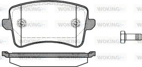 Колодки тормозные диск. задн. (пр-во Remsa) Audi A4 1.8 07-15,Audi A4 2.0 07-15,Audi A4 2.7 07-15 WOKING P12433.00