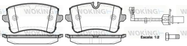 Колодки тормозные диск. задн. (пр-во Remsa) Audi A4 09>16 A6 11>18 Q5 08>17 / Porsche Macan WOKING P12433.10 (фото 1)