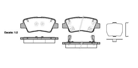 Колодки тормозные диск. задн. (Remsa) Hyundai Grandeur 2.4 11-,Hyundai Grandeur 3.0 11- WOKING P12623.02 (фото 1)