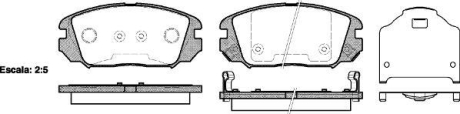 Колодки тормозные диск. перед. (Remsa) Honda Civic viii 1.6 05-,Hyundai Grandeur 2.2 03- WOKING P13043.02 (фото 1)