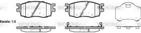 Гальмівні колодки пер. Hyundai Accent/Kia Rio 05- (mando) WOKING P13083.02