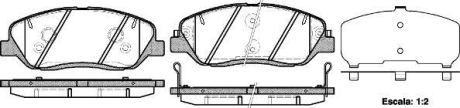 Колодки тормозные диск. перед. (Remsa) Hyundai Genesis 3.8 08-14,Hyundai Santa fe ii 2.0 05-12 WOKING P13263.02