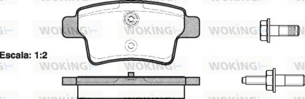 Колодки тормозные диск. задн. (пр-во Remsa) Citroen C4 grand picasso i 1.6 06-,Citroen C4 grand picasso i 1.8 06- WOKING P13413.00 (фото 1)