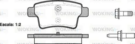 Гальмівні колодки зад. Citroen C4 Picasso 06- (Bosch) WOKING P13413.00