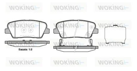 Гальмівні колодки зад. Santa Fe II/III 06-/Sorento II/III 09- (mando) (117x48,3x15,5) WOKING P13743.02