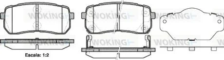 Колодки гальмівний диск. задн. (пр-во Remsa) Hyundai H-1 cargo 2.5 08-,Hyundai H-1 travel 2.5 08- WOKING P13883.02