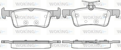 Тормозные колодки зад. Peugeot 308 1.6 HDi 14- WOKING P14633.10